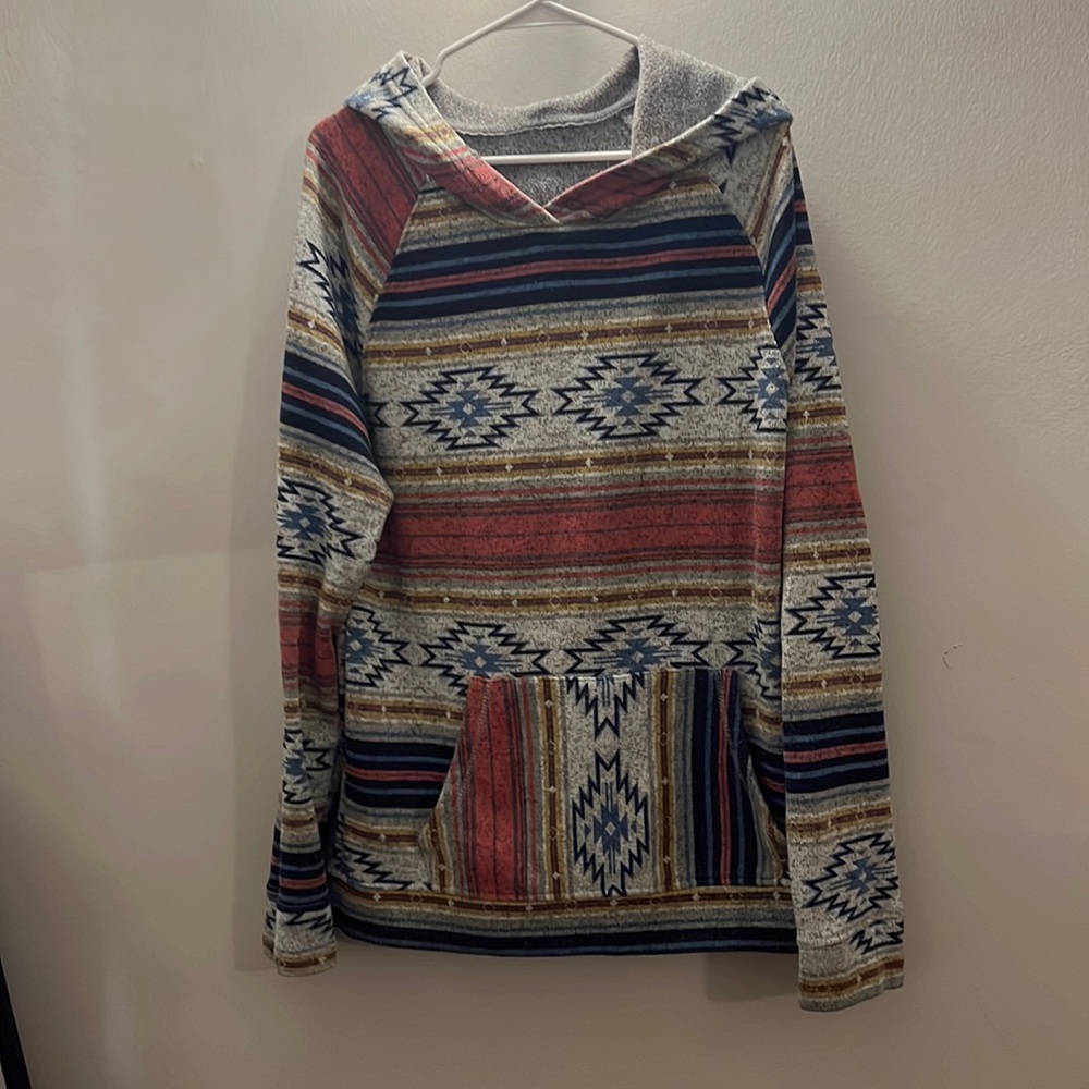Boho cozy fuzzy hoodie